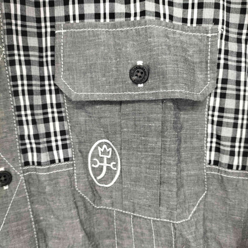 カステルバジャック CASTELBAJAC ロゴ刺繍 切替半袖シャツ メンズ 48