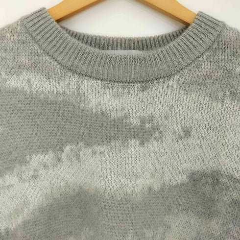 コンファーム CONFIRM モヘアライク ルーズシルエット グラデーション 煙柄ジャガード シャギープルオーバーニット メンズ import:L