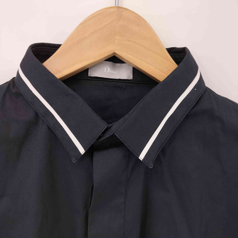 ディオールオム Dior HOMME BEE刺繍 比翼ボタン スタンダードカラー ロングスリーブシャツ メンズ 39