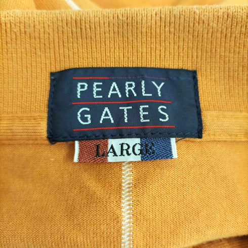 パーリーゲイツ PEARLY GATES 刺繍ロゴ ストライプ 長袖ポロシャツ カットソー メンズ L