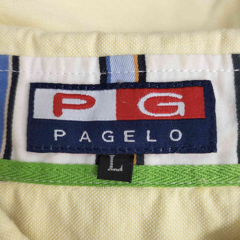 パジェロ PAGELO ランダム刺繍ロゴ ボタンダウンシャツ メンズ L