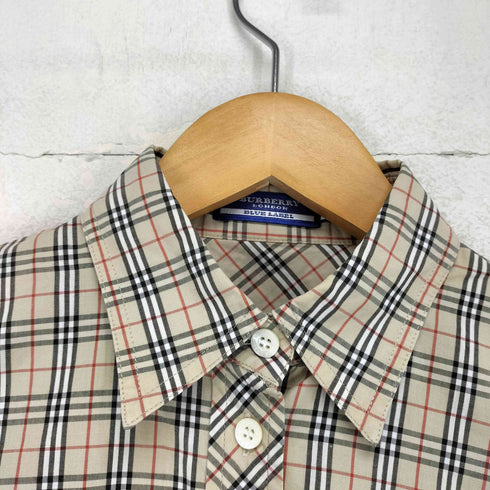 バーバリーブルーレーベル BURBERRY BLUE LABEL 騎士刺繍ノヴァチェックシャツ レディース 38