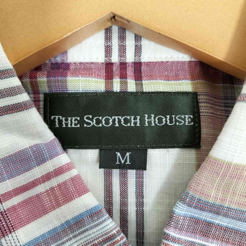 ザスコッチハウス The Scotch House ロゴ刺繍 チェック柄 レギュラーカラー シャツ メンズ import:M