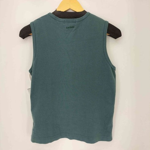 ローレンラルフローレン LAUREN RALPH LAUREN 90S Vガゼット バック刺繍 鹿の子 タンクトップ レディース import:M