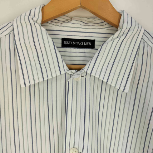 イッセイミヤケメン ISSEY MIYAKE MEN 11AW 黒タグ コットン ストライプ レギュラーカラー シャツ メンズ JPN:3