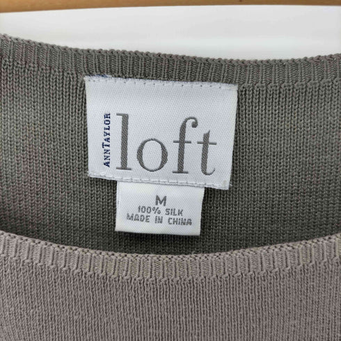 LOFT シルク S/S リブカットソー レディース import:M
