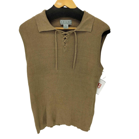 LEILE シルク混 S/S ノースリーブ レディース import:L