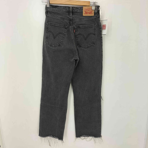 ベイフロー BAYFLOW 別注RIBCAGE STRAIGHT ボタンフライ ブラックデニムパンツ レディース W25 L25