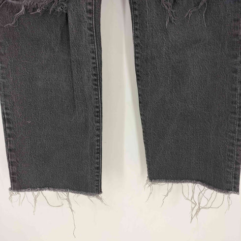 ベイフロー BAYFLOW 別注RIBCAGE STRAIGHT ボタンフライ ブラックデニムパンツ レディース W25 L25