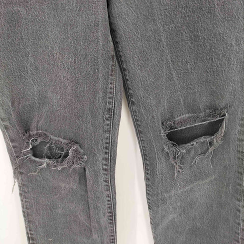 ベイフロー BAYFLOW 別注RIBCAGE STRAIGHT ボタンフライ ブラックデニムパンツ レディース W25 L25