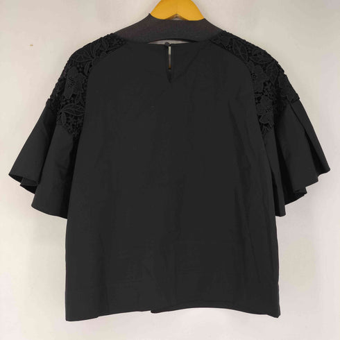 エムプルミエブラック M-premier BLACK カットワーク切替 S/S ブラウス レディース 38