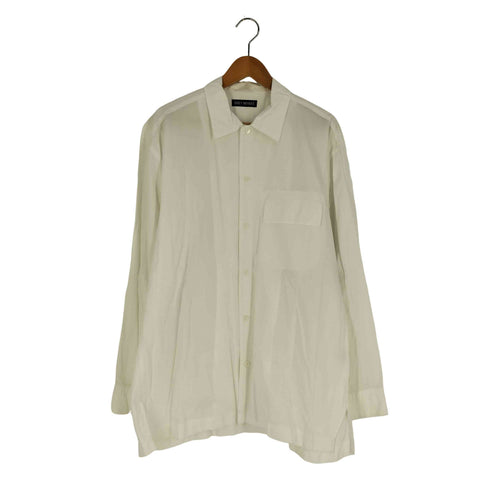イッセイミヤケ ISSEY MIYAKE 02AW 黒タグ 縮絨加工 フラップポケット コットン レギュラーカラー シャツ メンズ JPN:3