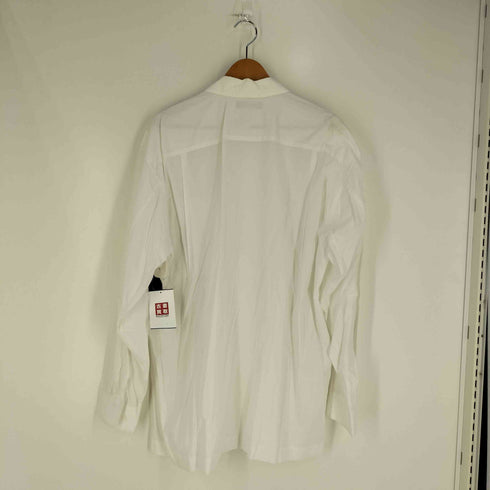 イッセイミヤケ ISSEY MIYAKE 02AW 黒タグ 縮絨加工 フラップポケット コットン レギュラーカラー シャツ メンズ JPN:3