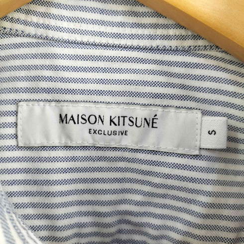 メゾンキツネ MAISON KITSUNE FOX HEAD EMBROIDERY STRIPE SHIRT メンズ import:S