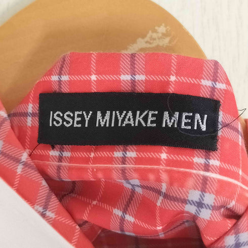 イッセイミヤケメン ISSEY MIYAKE MEN 11SS 黒タグ シワ加工 切替 クレイジーパターン チェック ボタンダウンシャツ メンズ JPN:3