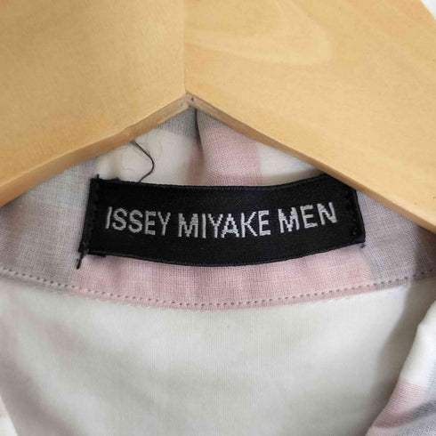 イッセイミヤケメン ISSEY MIYAKE MEN 11SS 黒タグ 襟チェック切替 レギュラーカラー シャツ メンズ JPN:3