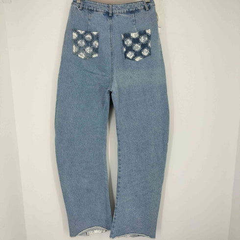 3Dジップデザインデニムパンツ レディース JPN:M
