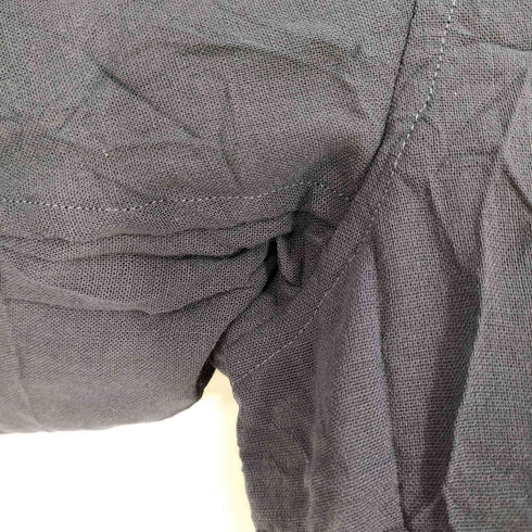 イッセイミヤケメン ISSEY MIYAKE MEN 13AW 黒タグ シワ加工 ウール シアー オープンカラー シャツジャケット メンズ JPN:3