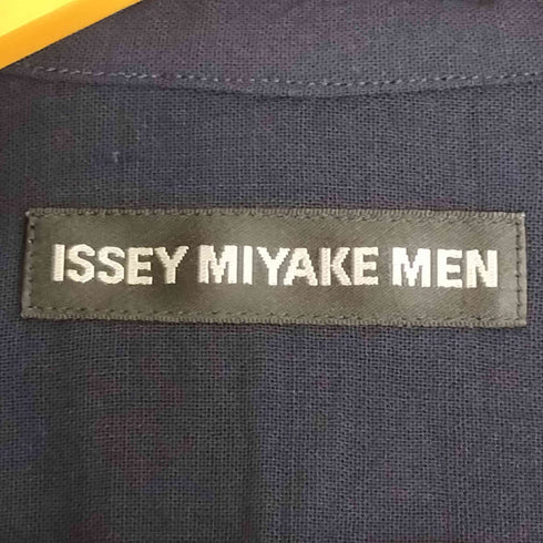 イッセイミヤケメン ISSEY MIYAKE MEN 13AW 黒タグ シワ加工 ウール シアー オープンカラー シャツジャケット メンズ JPN:3