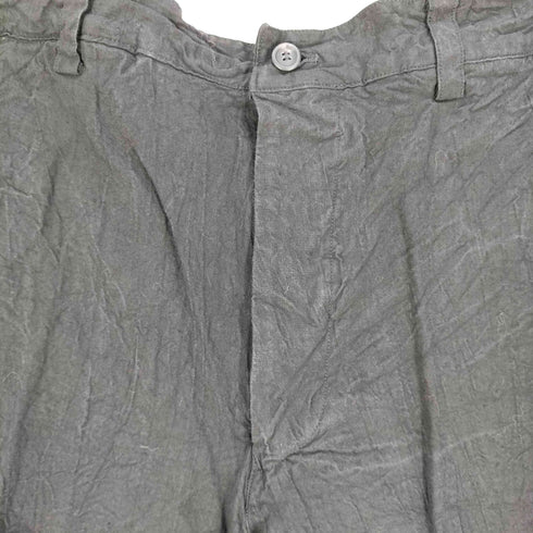 イッセイミヤケメン ISSEY MIYAKE MEN 99SS 黒タグ シワ コンデンス加工 リネン ボタンフライ スラックス メンズ L-XL