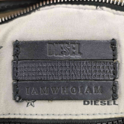 ディーゼル DIESEL 00S × IAMWHOIAM SHEENN ZIP MIDIUM 帆布 レザー切替 スタッズトートバッグ Y2K レディース