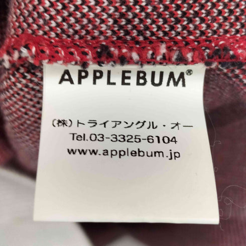 アップルバム APPLEBUM チームロゴ ナンバリング ボーダー Vネック ニット レディース JPN:M