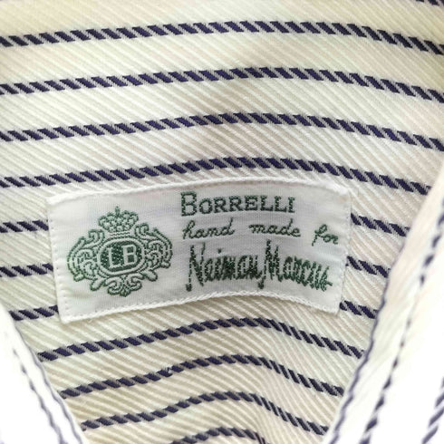 ルイジボレッリ LUIGI BORRELLI イタリア製 ストライプレギュラーカラーシャツ メンズ 15R