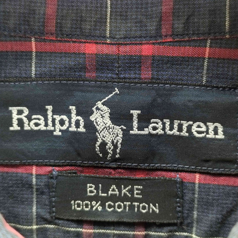 ラルフローレン RALPH LAUREN ポニー刺繍 ボタンダウン半袖チェックシャツ メンズ import:S