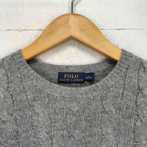 ポロラルフローレン POLO RALPH LAUREN ウールカシミヤ ポニー刺繍 ケーブルニット レディース S