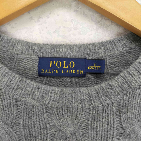 ポロラルフローレン POLO RALPH LAUREN ウールカシミヤ ポニー刺繍 ケーブルニット レディース S