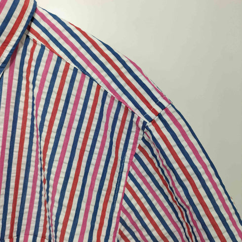 ランズエンド LANDS END シアーサッカー ストライプ S/S シャツ メンズ import:XXL