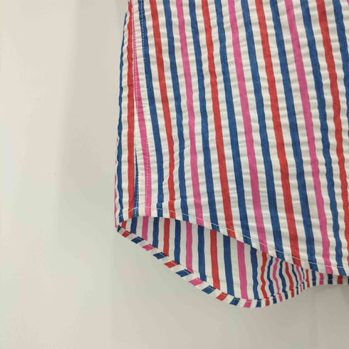ランズエンド LANDS END シアーサッカー ストライプ S/S シャツ メンズ import:XXL