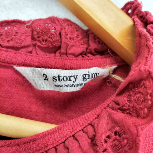 2 STORY GIMY フリルレースデザインリネンワンピース レディース