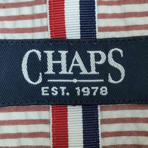 チャップス CHAPS ストライプ シアサッカー ボタンダウン 半袖シャツ メンズ import:M