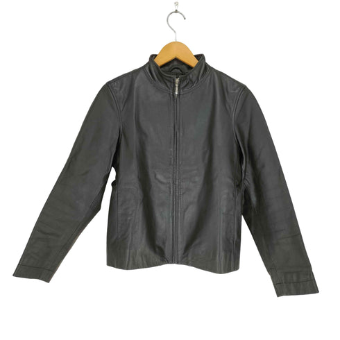 ギャップ Gap 00S OLD スタンドカラーレザーシングルライダースジャケット レディース XS