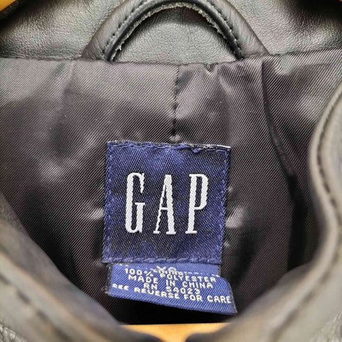 ギャップ Gap 00S OLD スタンドカラーレザーシングルライダースジャケット レディース XS