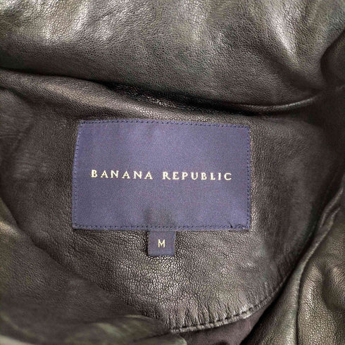 バナナリパブリック BANANA REPUBLIC 00S レザーミリタリージップジャケット メンズ M