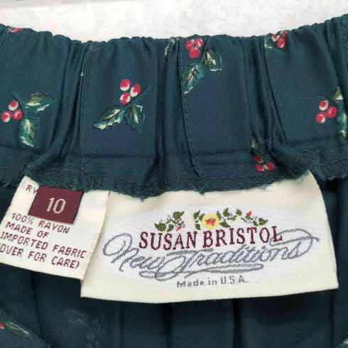 SUSAN BRISTOL チェリー柄 プリーツスカート レディース