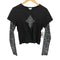 rue21 Y2K ラインストーン フェイクレイヤードカットソー レディース XL
