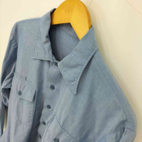 ユーエスネイビー U.S.NAVY 80S SHIRT URTILITY MENS CHAMBRAY TYPE III/ユーティリティシャツ メンズ import:M