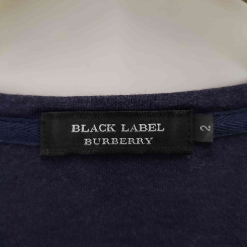 バーバリーブラックレーベル BURBERRY BLACK LABEL ロゴ プリント S/S Vネック Tシャツ メンズ JPN:2