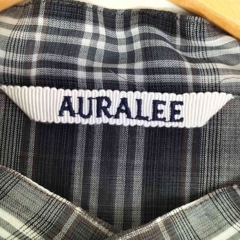 オーラリー AURALEE WOOL RECYCLE POLYESTER SHEER CLOTH STAND COLLAR SHIRT スタンドカラー シャツ レディース JPN:1
