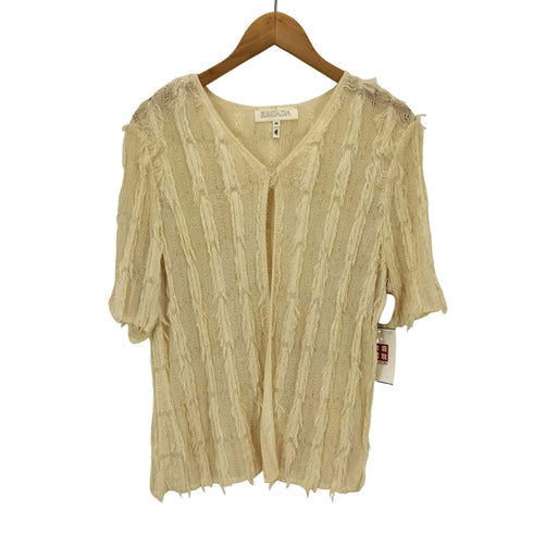 エスカーダ ESCADA イタリア製 レーヨン フリンジ S/S トップス レディース EUR:40