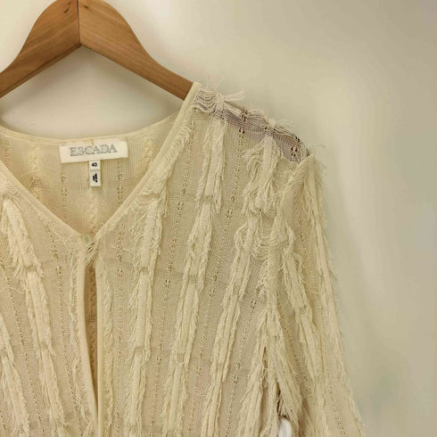 エスカーダ ESCADA イタリア製 レーヨン フリンジ S/S トップス レディース EUR:40