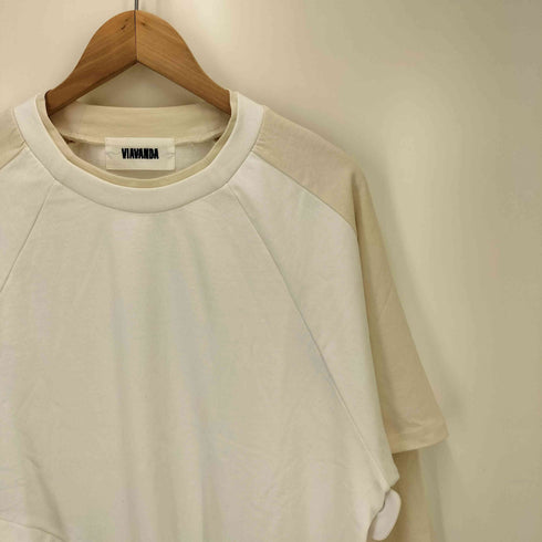 ヴィアヴァンダ viavanda BICOLOR LAYERED LONG TEE バイカラー レイヤード ロング Tシャツ レディース FREE