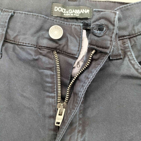 ドルチェアンドガッバーナ DOLCE&GABBANA バックポケットロゴプレートコットンパンツ レディース 44