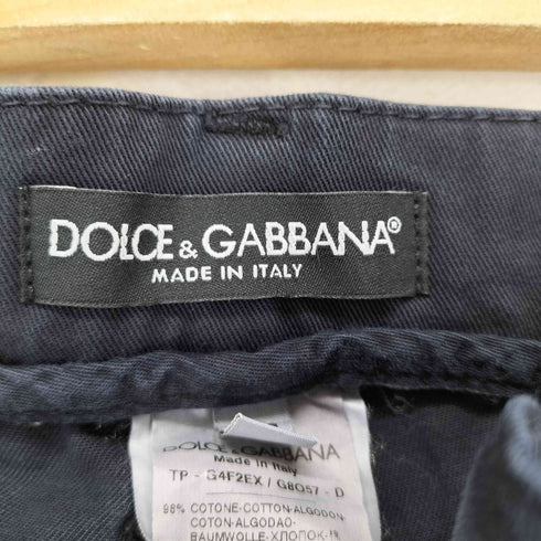 ドルチェアンドガッバーナ DOLCE&GABBANA バックポケットロゴプレートコットンパンツ レディース 44