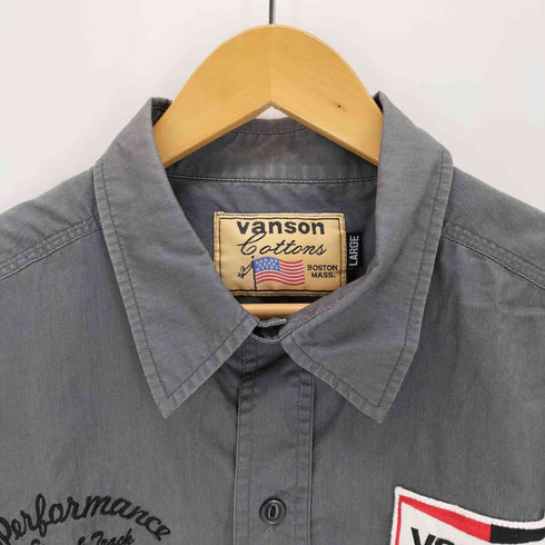 バンソン VANSON S/S ワッペンワークシャツ メンズ import:L