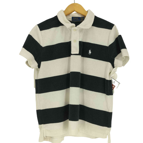 ポロラルフローレン POLO RALPH LAUREN ポニー 刺繍 ボーダー パイル ポロシャツ レディース import:M