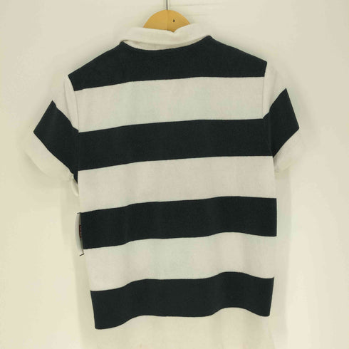 ポロラルフローレン POLO RALPH LAUREN ポニー 刺繍 ボーダー パイル ポロシャツ レディース import:M